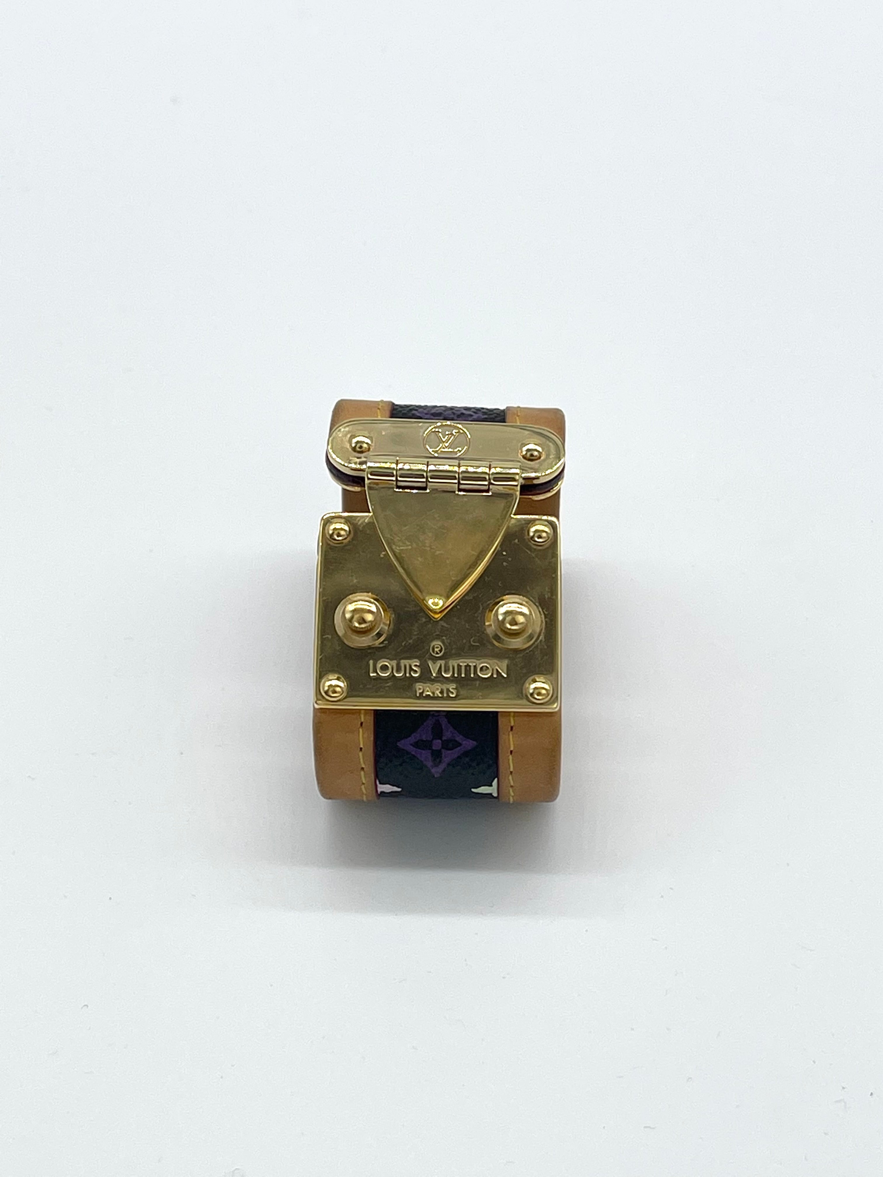 Louis Vuitton Takashi Murakami Black Multicolor S-Lock Bracelet – Hunts of  New York