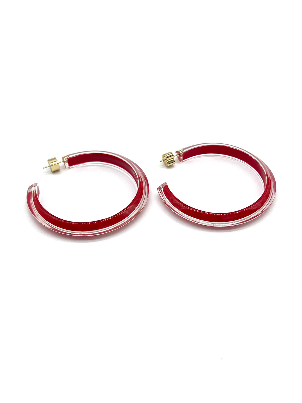 Alison Lou 14k Gold Plated & Lucite Medium Jelly Hoop Earrings