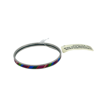 Load image into Gallery viewer, Hermès Faubour G Rainbow Stripes Palladium Enamel Extra Thin Bracelet
